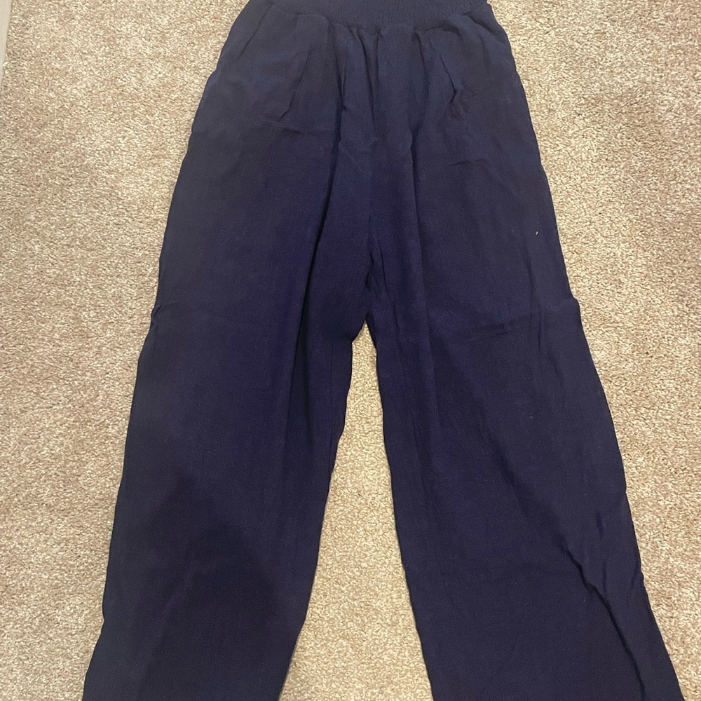 Women's Navy Palazzo Pants